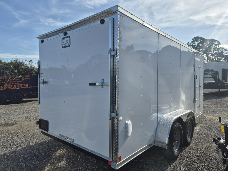 New 2026 Cargo Craft 7x16 Tandem Axle Enclosed Trailer | White Cargo Trailer