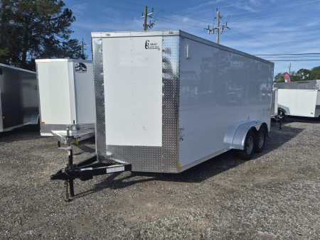 New 2026 Cargo Craft 7x16 Tandem Axle Enclosed Trailer | White Cargo Trailer
