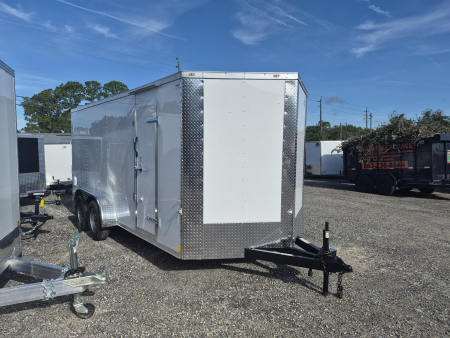 New 2026 Cargo Craft 7x16 Tandem Axle Enclosed Trailer | White Cargo Trailer