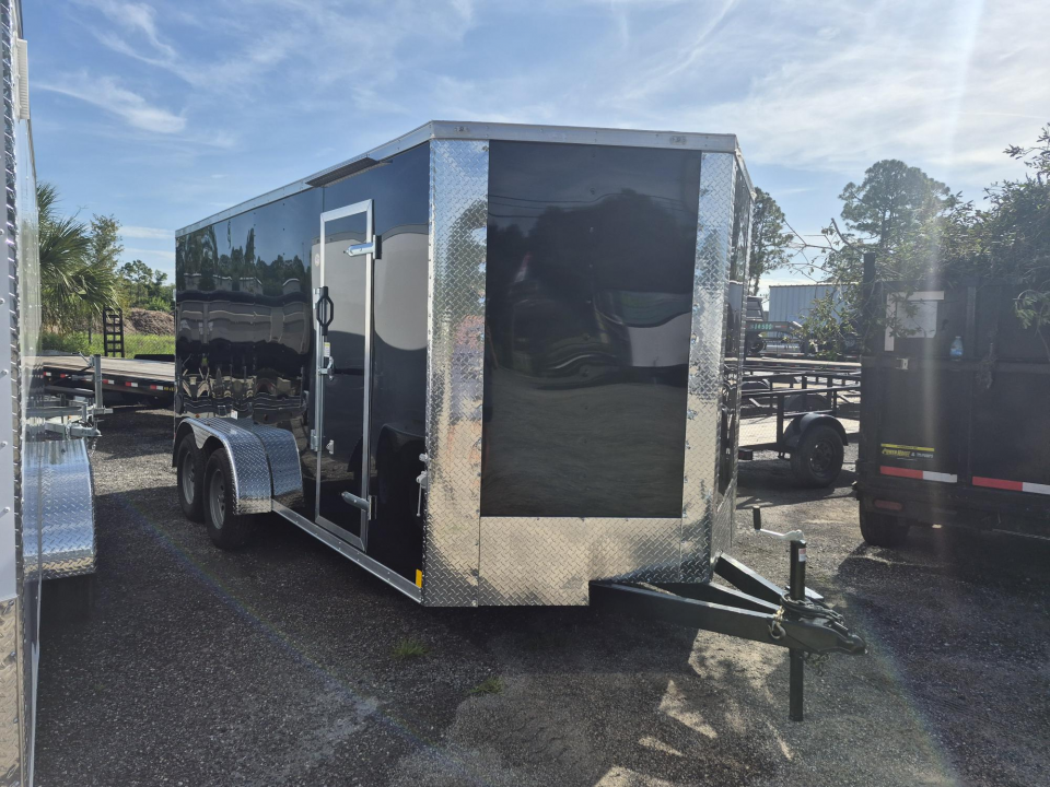 New 2026 Cargo Craft 7x16 Tandem Axle Enclosed Trailer | Black Cargo Trailer