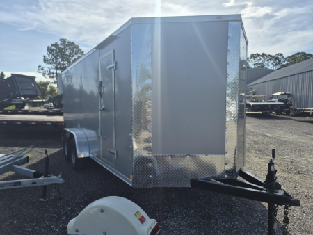 New Cargo Craft 7x16 Tandem Axle Enclosed Trailer | Silver Cargo Trailer