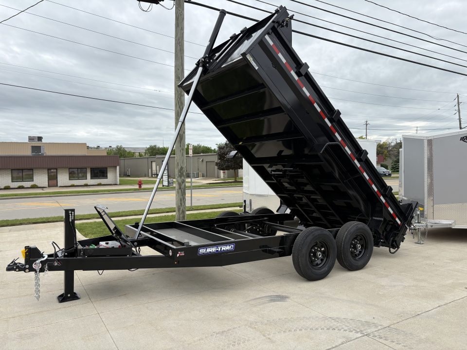 New 2026 Sure-Trac 82 IN x 14 HD Low Profile Dump Trailer 14K Telescopic W/HYDRAULIC JACK Dump Trailer