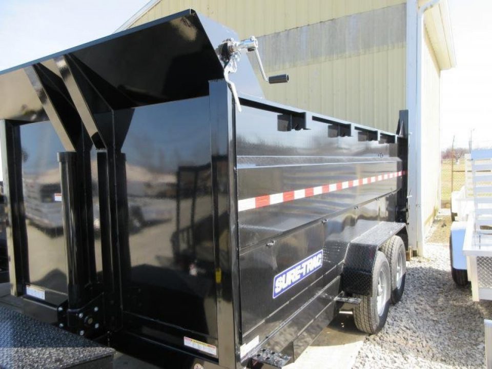 New 2026 Sure-Trac 82 IN x 14 HD Low Profile Dump Trailer w/ 4 Ft. Sides 14K Telescopic Dump Trailer