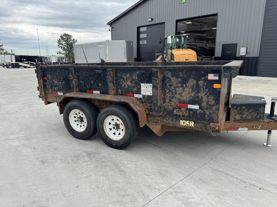 Used 2012 Big Tex Trailers 12ft x 83" Dump Trailer 2-5200 lb axles =10K with Ramps