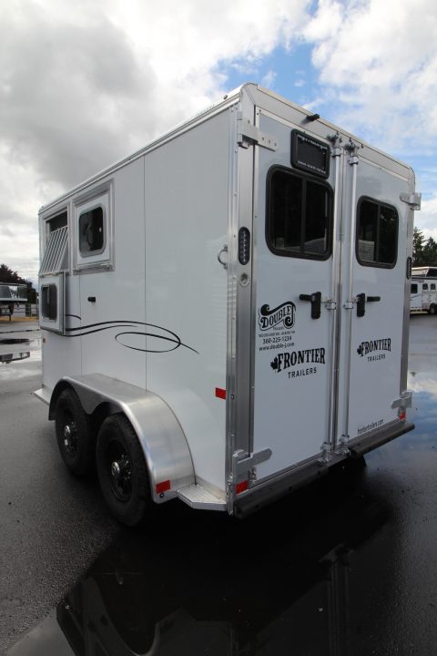 New 2026 Frontier Strider 2 Horse Aluminum Trailer - Drop down windows