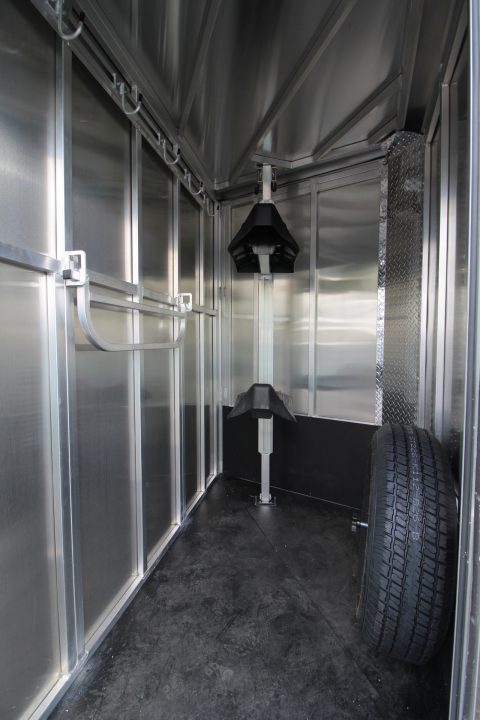 New 2026 Frontier Strider 2 Horse Aluminum Trailer - Drop down windows