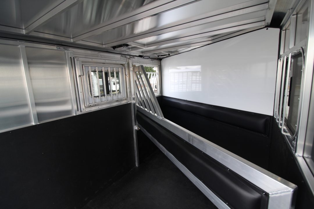 New 2026 Frontier Strider 2 Horse Aluminum Trailer - Drop down windows