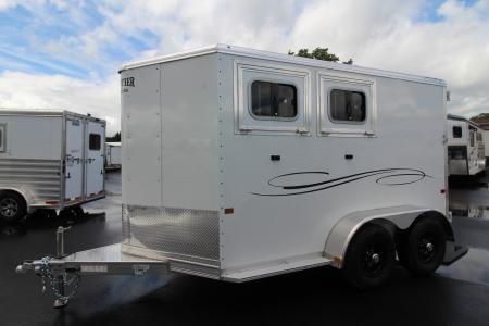 New 2026 Frontier Strider 2 Horse Aluminum Trailer - Drop down windows