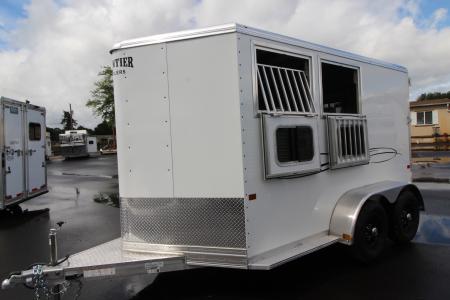 New 2026 Frontier Strider 2 Horse Aluminum Trailer - Drop down windows
