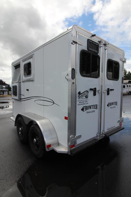 New 2026 Frontier Strider 2 Horse Aluminum Trailer - Drop down windows