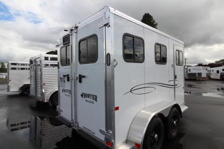 New 2026 Frontier Strider 2 Horse Aluminum Trailer - Drop down windows