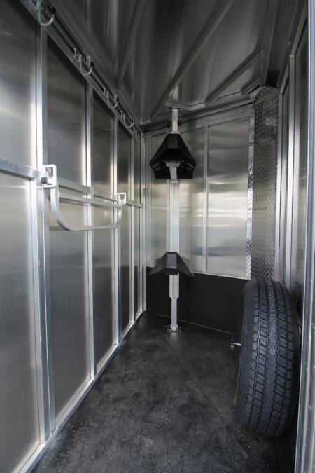 New 2026 Frontier Strider 2 Horse Aluminum Trailer - Drop down windows