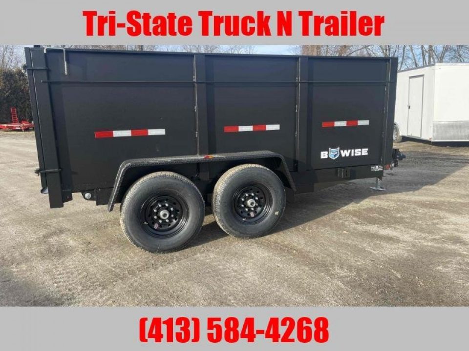 New 2026 BWISE DT 7x12 Dump trailer High-Side Ramps Barn doors