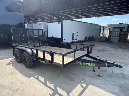 Used 2025 Stanley Trailers USED 83X12 PIPE TOP UTILITY WITH REAR GATE Utility Trailer