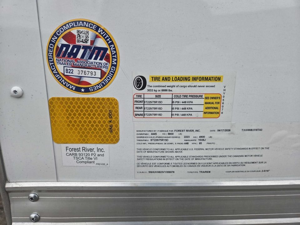 New 2027 Continental Cargo TXVHW8.516TA3 Cargo / Enclosed Trailer