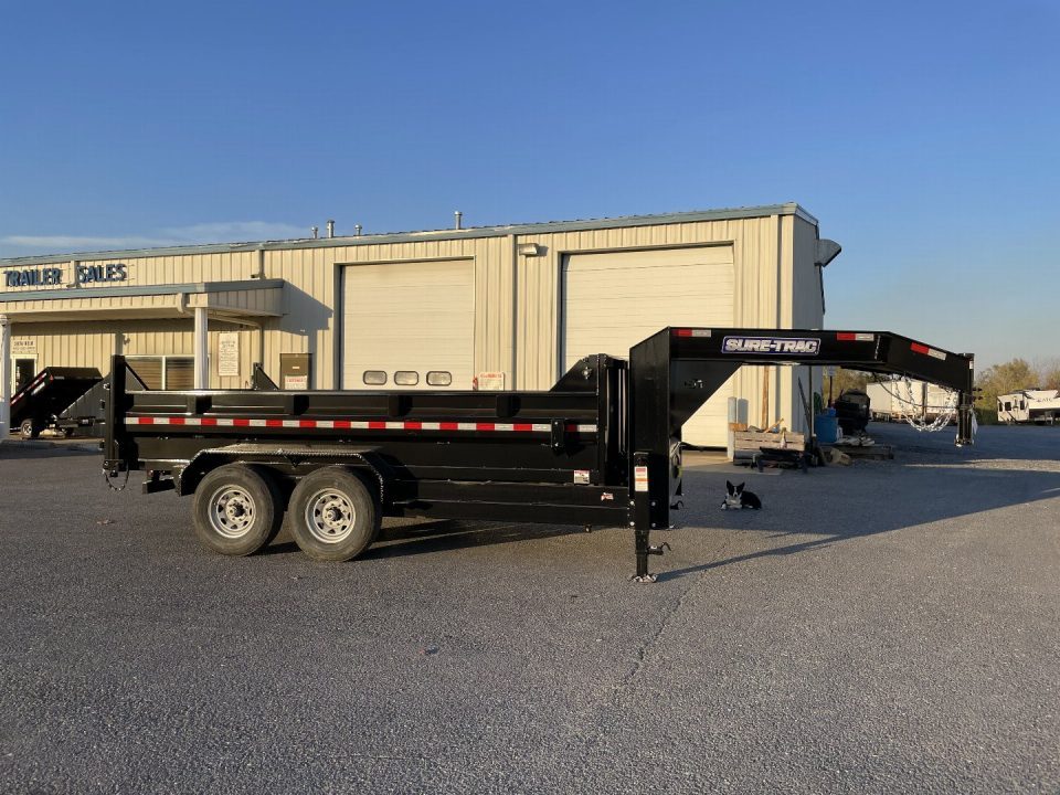 New 2026 Sure-Trac 7X14 Gooseneck Dump Trailer with 7 Gauge Floor