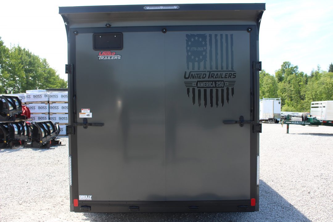 New 2026 United UJ 7.5' x 16' Enclosed Cargo Trailer - 7000# GVW - RAMP DOOR - 7' INTERIOR HEIGHT - AMERICA 250