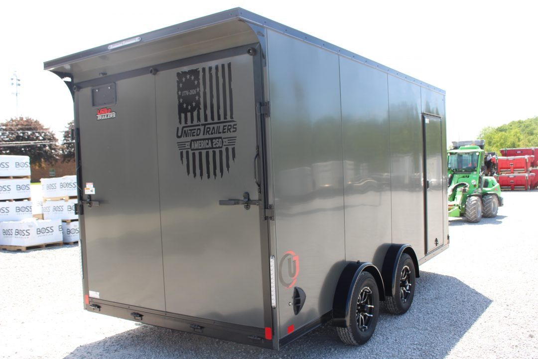 New 2026 United UJ 7.5' x 16' Enclosed Cargo Trailer - 7000# GVW - RAMP DOOR - 7' INTERIOR HEIGHT - AMERICA 250