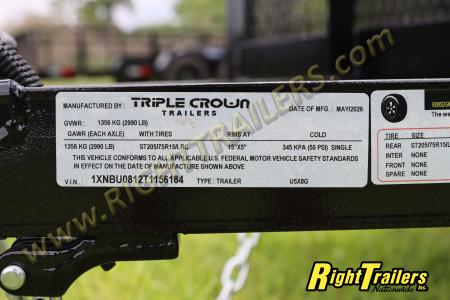 New 2026 5X8 Triple Crown Utility Trailer