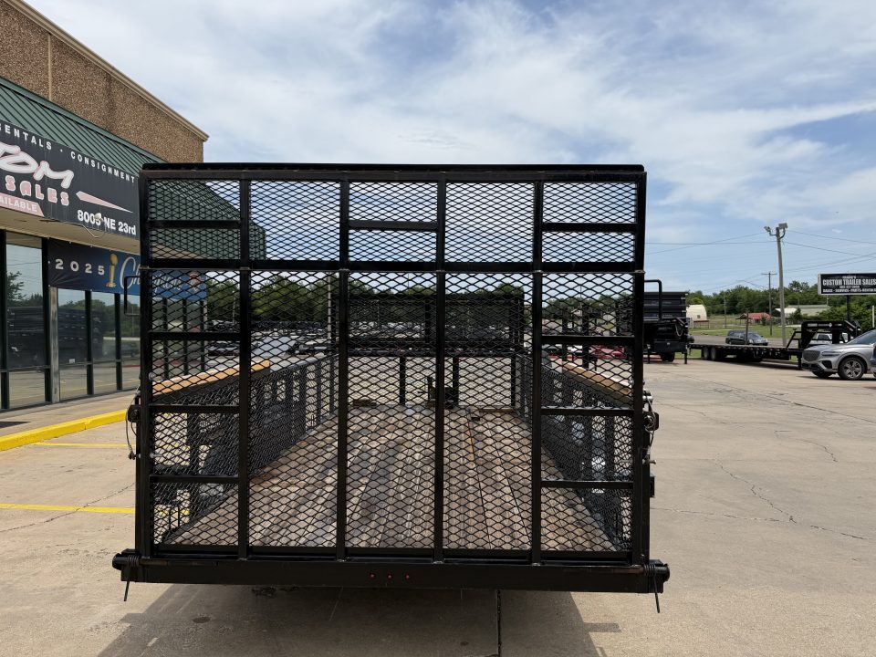Used #144022 USED 2023 MP CUSTOM 16 X 83 PIPE TOP LANDSCAPE TRAILER W/ REAR RAMP GATE