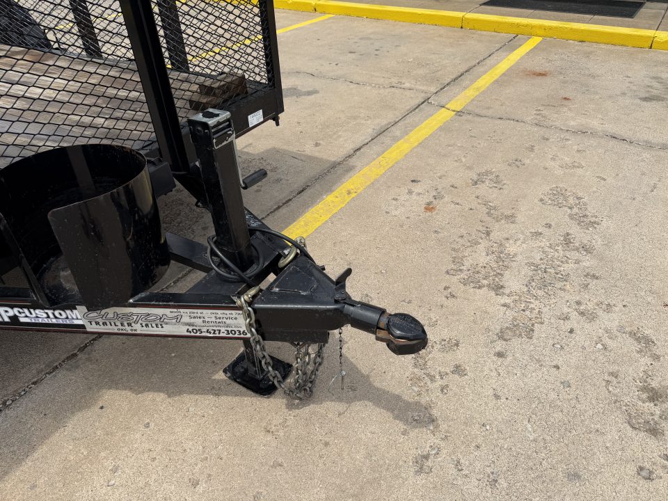 Used #144022 USED 2023 MP CUSTOM 16 X 83 PIPE TOP LANDSCAPE TRAILER W/ REAR RAMP GATE