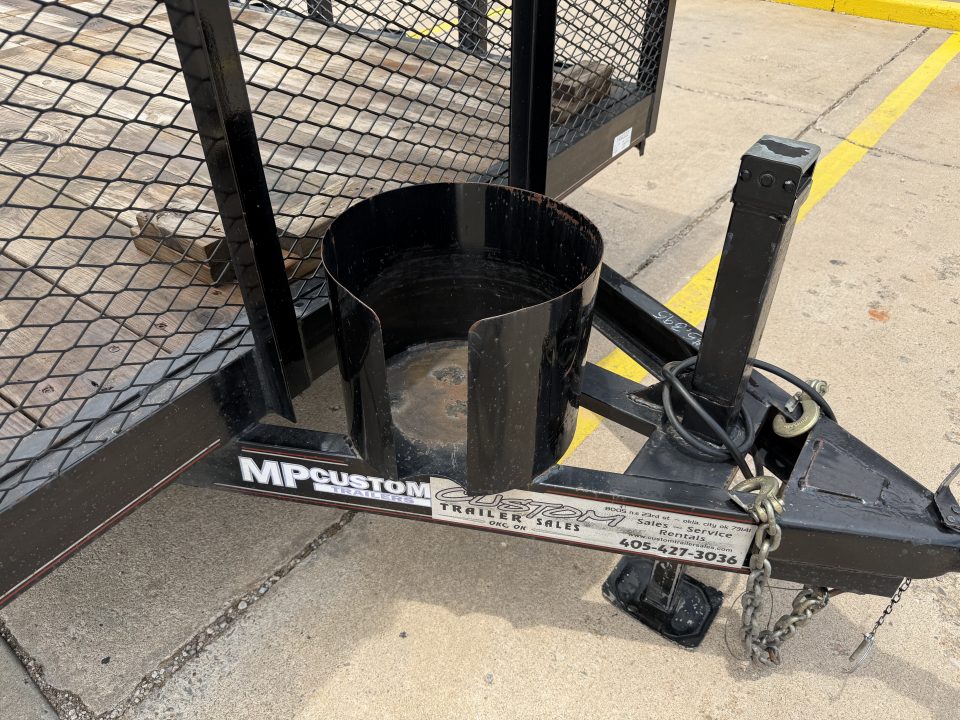 Used #144022 USED 2023 MP CUSTOM 16 X 83 PIPE TOP LANDSCAPE TRAILER W/ REAR RAMP GATE