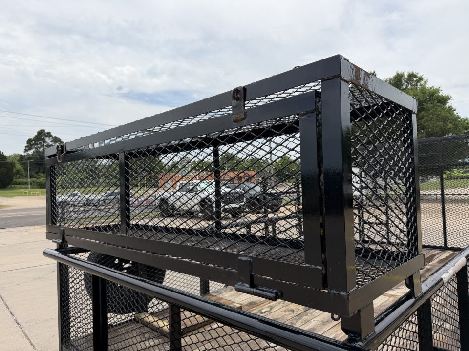 Used #144022 USED 2023 MP CUSTOM 16 X 83 PIPE TOP LANDSCAPE TRAILER W/ REAR RAMP GATE