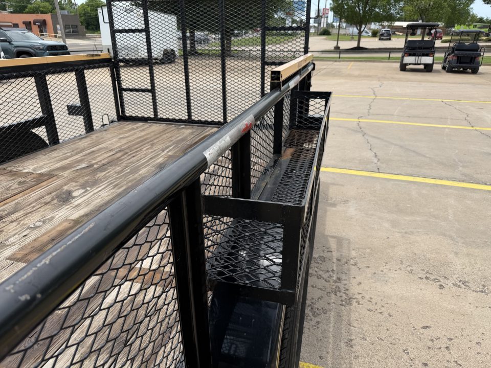 Used #144022 USED 2023 MP CUSTOM 16 X 83 PIPE TOP LANDSCAPE TRAILER W/ REAR RAMP GATE