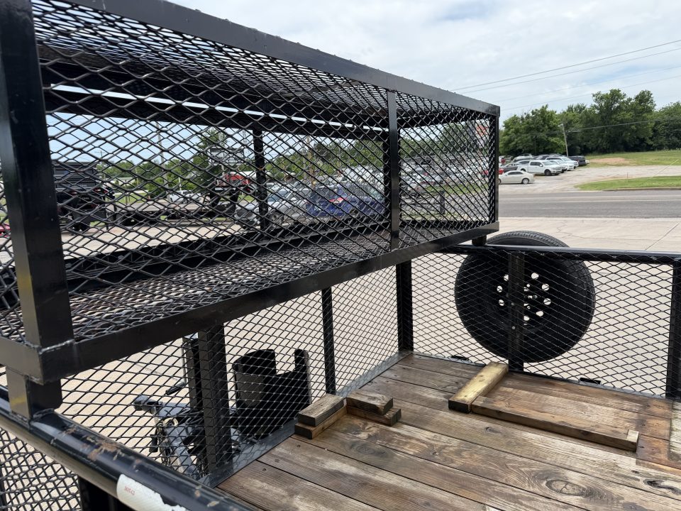 Used #144022 USED 2023 MP CUSTOM 16 X 83 PIPE TOP LANDSCAPE TRAILER W/ REAR RAMP GATE