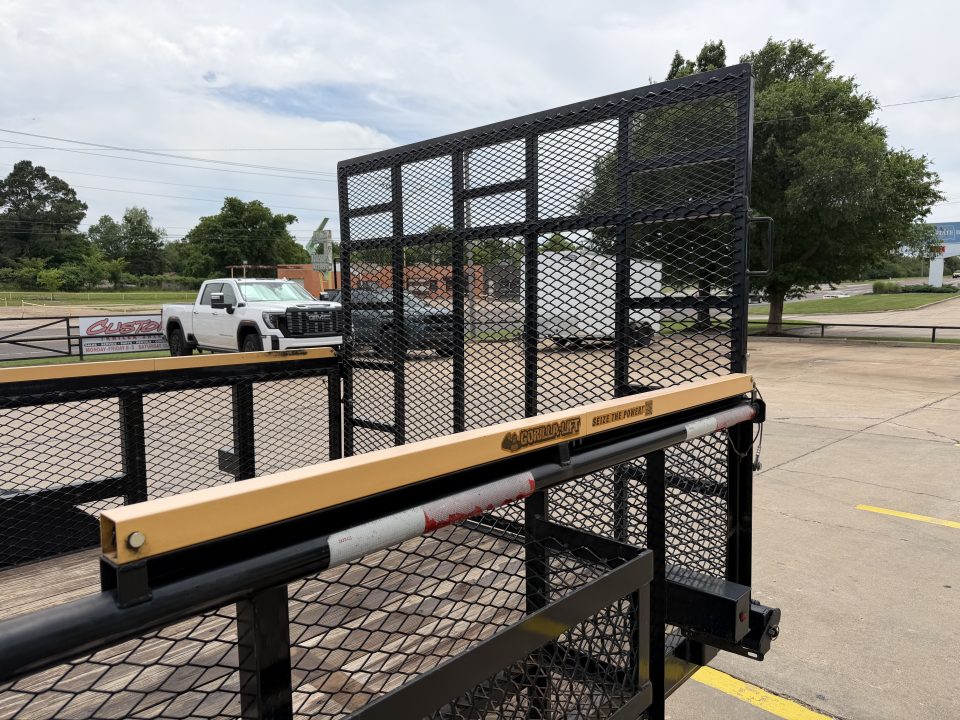 Used #144022 USED 2023 MP CUSTOM 16 X 83 PIPE TOP LANDSCAPE TRAILER W/ REAR RAMP GATE