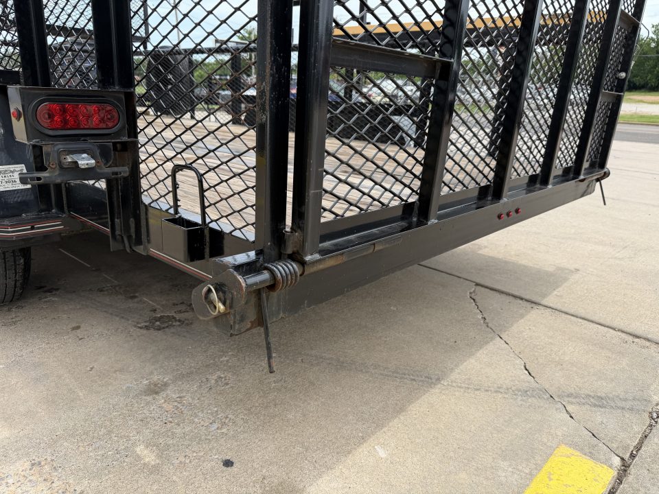 Used #144022 USED 2023 MP CUSTOM 16 X 83 PIPE TOP LANDSCAPE TRAILER W/ REAR RAMP GATE