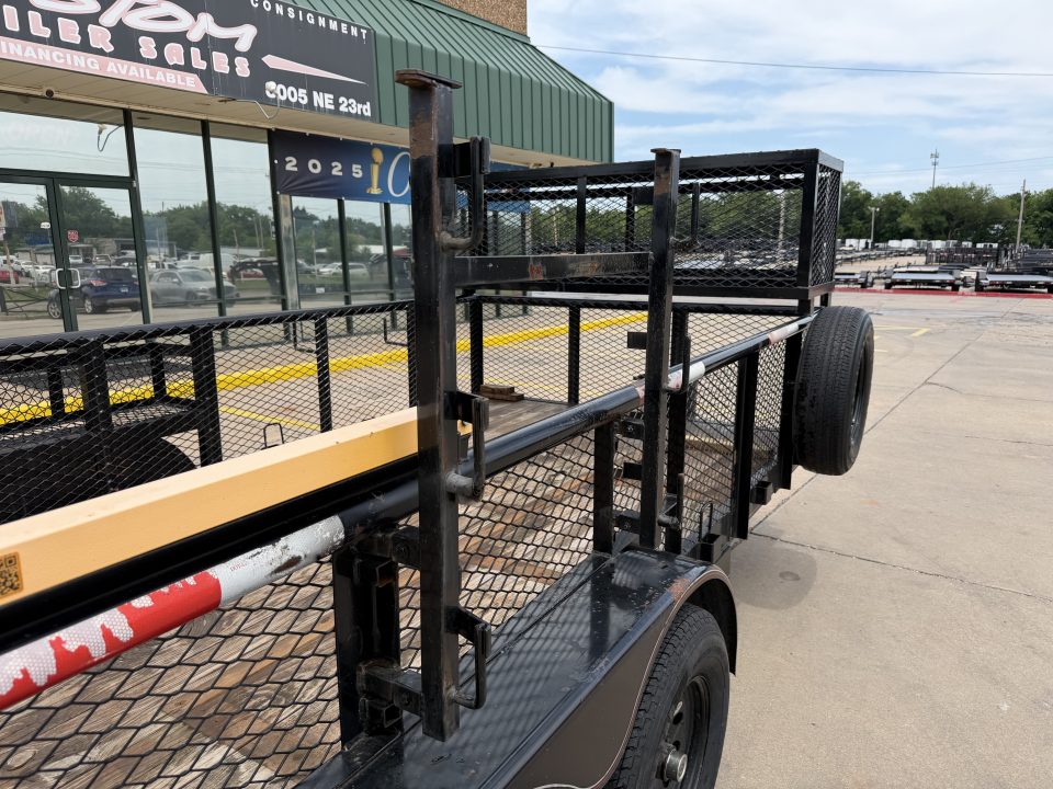 Used #144022 USED 2023 MP CUSTOM 16 X 83 PIPE TOP LANDSCAPE TRAILER W/ REAR RAMP GATE