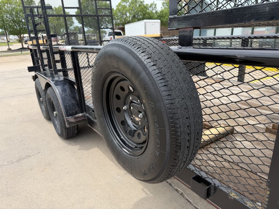 Used #144022 USED 2023 MP CUSTOM 16 X 83 PIPE TOP LANDSCAPE TRAILER W/ REAR RAMP GATE