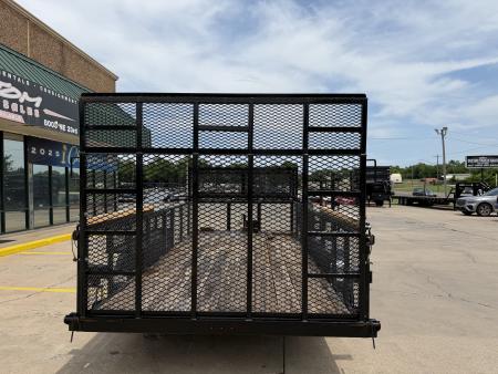 Used #144022 USED 2023 MP CUSTOM 16 X 83 PIPE TOP LANDSCAPE TRAILER W/ REAR RAMP GATE