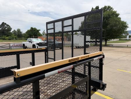Used #144022 USED 2023 MP CUSTOM 16 X 83 PIPE TOP LANDSCAPE TRAILER W/ REAR RAMP GATE