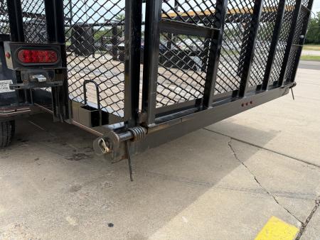 Used #144022 USED 2023 MP CUSTOM 16 X 83 PIPE TOP LANDSCAPE TRAILER W/ REAR RAMP GATE
