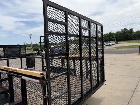 Used #144022 USED 2023 MP CUSTOM 16 X 83 PIPE TOP LANDSCAPE TRAILER W/ REAR RAMP GATE
