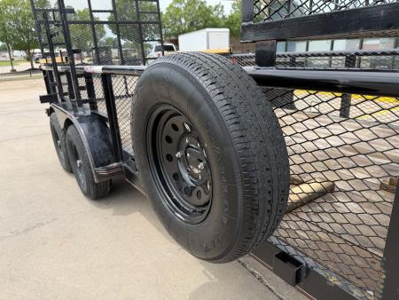 Used #144022 USED 2023 MP CUSTOM 16 X 83 PIPE TOP LANDSCAPE TRAILER W/ REAR RAMP GATE