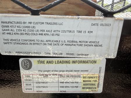 Used #144022 USED 2023 MP CUSTOM 16 X 83 PIPE TOP LANDSCAPE TRAILER W/ REAR RAMP GATE