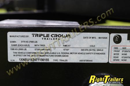 New 2026 6X16 Triple Crown Utility Trailer