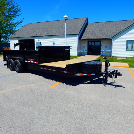 New 2026 Midsota 82 x 20 (14+6) Flat Front Rear Dump 15.4K Equipment Trailer