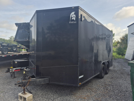 Used 2024 8.5x16 Black Enclosed Cargo Trailer | 7,000 lb GVWR | Tandem Axle