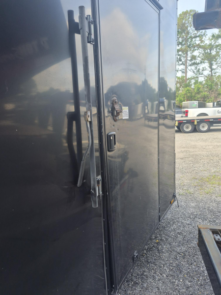 Used 2024 8.5x16 Black Enclosed Cargo Trailer | 7,000 lb GVWR | Tandem Axle