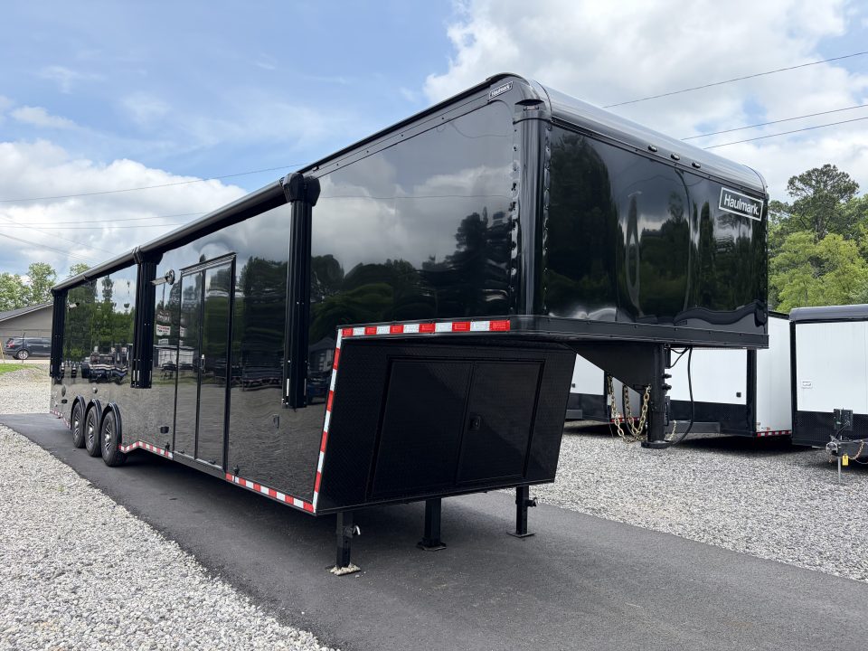 New 2026 Haulmark 44 Gooseneck Bathroom Race Trailer, Polycor, Air Prep, A/C, Awnings, Race Ready