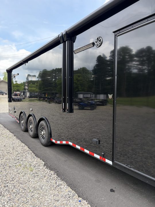 New 2026 Haulmark 44 Gooseneck Bathroom Race Trailer, Polycor, Air Prep, A/C, Awnings, Race Ready