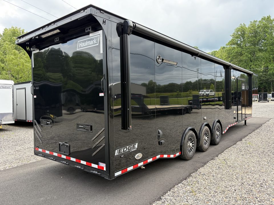 New 2026 Haulmark 44 Gooseneck Bathroom Race Trailer, Polycor, Air Prep, A/C, Awnings, Race Ready