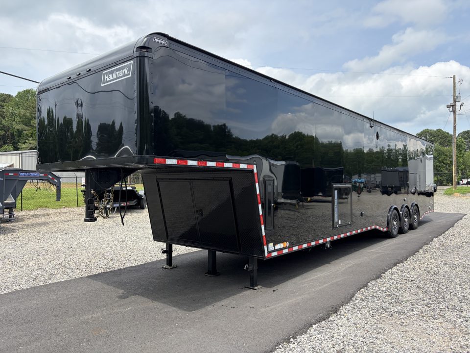New 2026 Haulmark 44 Gooseneck Bathroom Race Trailer, Polycor, Air Prep, A/C, Awnings, Race Ready