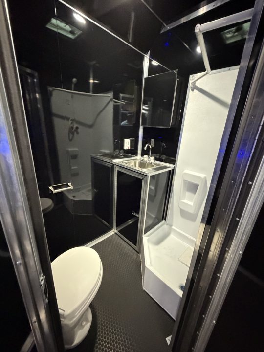 New 2026 Haulmark 44 Gooseneck Bathroom Race Trailer, Polycor, Air Prep, A/C, Awnings, Race Ready