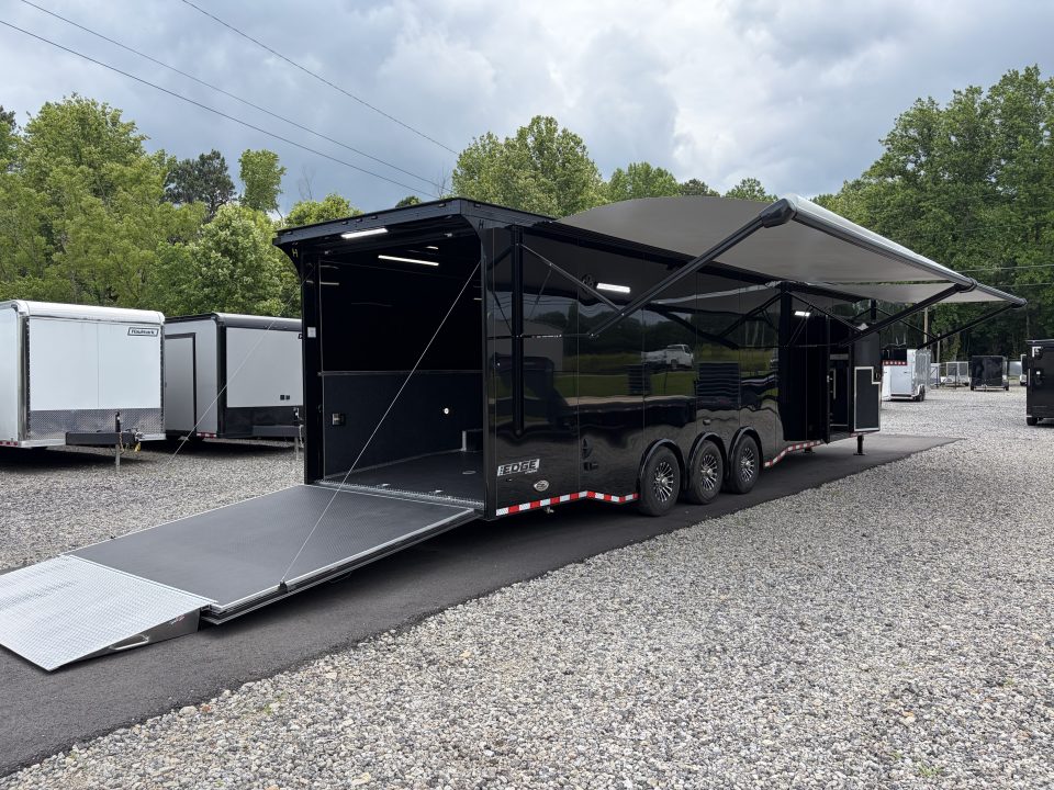 New 2026 Haulmark 44 Gooseneck Bathroom Race Trailer, Polycor, Air Prep, A/C, Awnings, Race Ready