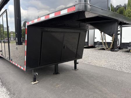 New 2026 Haulmark 44 Gooseneck Bathroom Race Trailer, Polycor, Air Prep, A/C, Awnings, Race Ready
